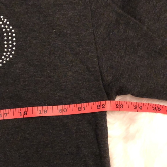 NWT XOXO Dark Grey Embellished Hooded Sweatshirt. - Picture 7 of 8